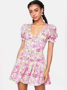For Love and Lemons Floral Mini Dress